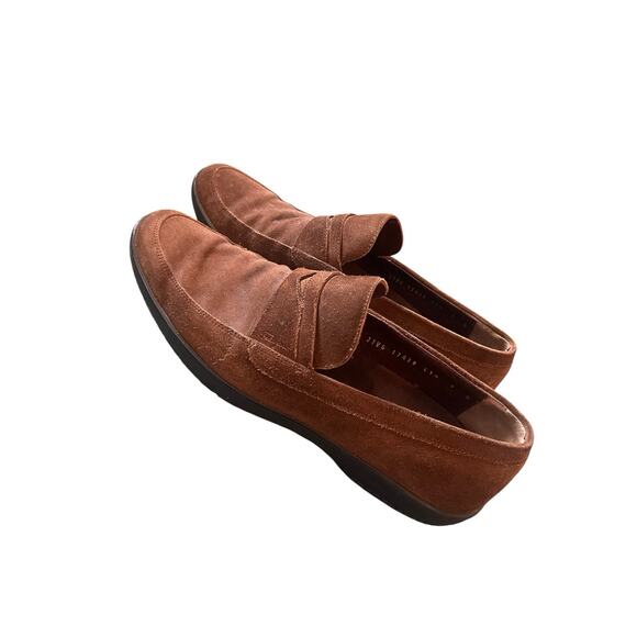 Men's Salvatore Ferragamo Penny Loafers Slip on Shoes Size 9 D Brown Suede - Picture 1 of 9